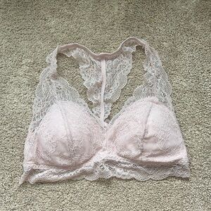 Light pink lace bralette
